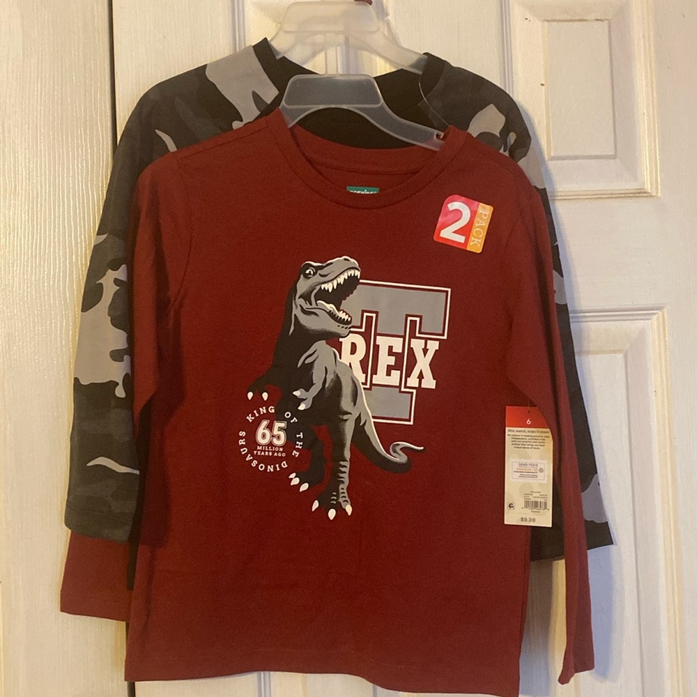 365KIDS from Garanimals 2-pack long sleeve tee shirts; size: 4,5,6
